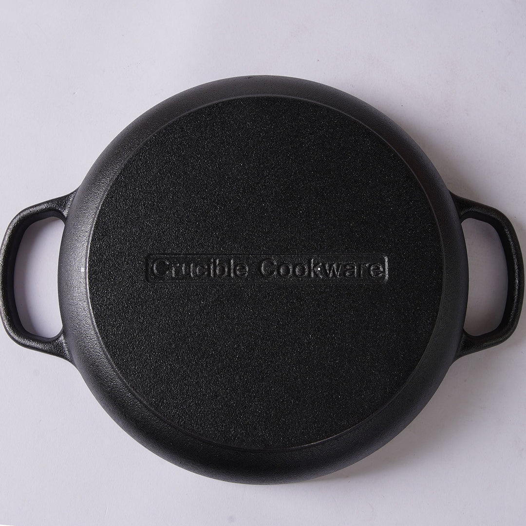 Cast Iron Bread Pan, Sour Dough Artisan Bread Oven – Round 26 cm, 6.25 L (6.6 qt) – Deep Lid for Steam Baking