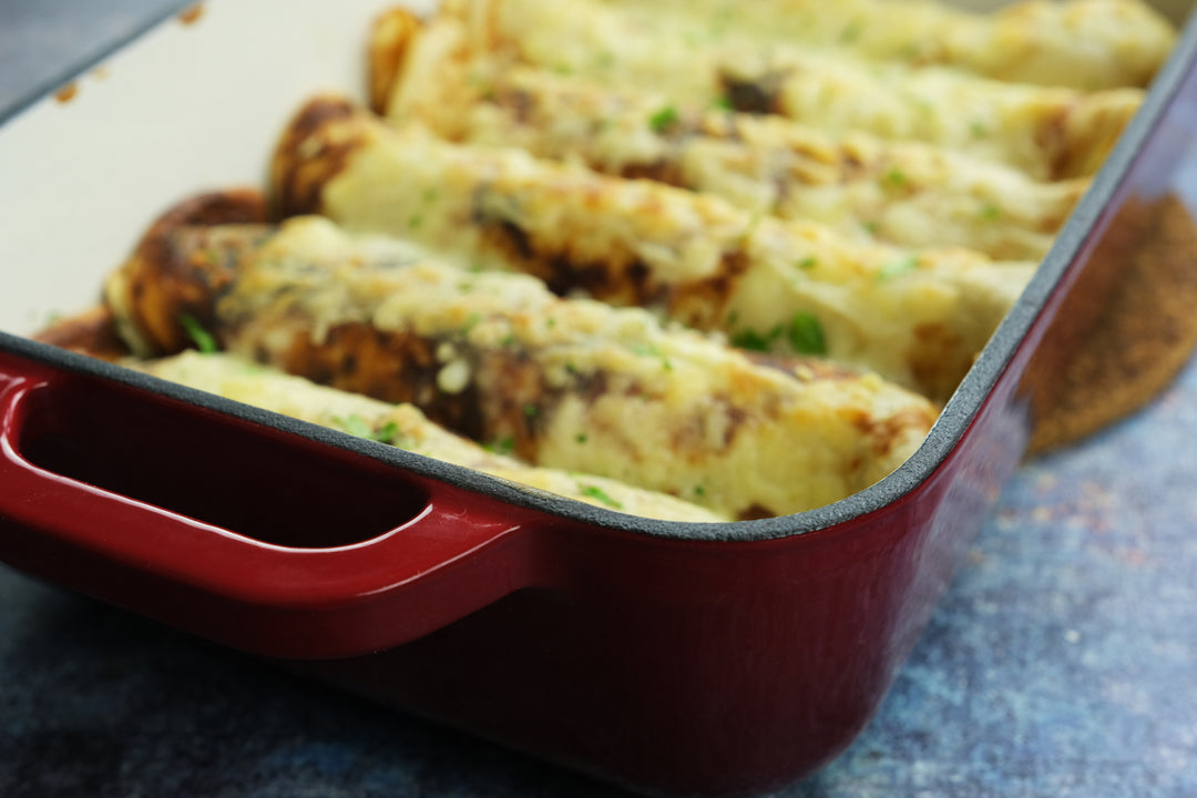 Enameled Cast Iron Rectangular Baking Pan with Loop Handles, Casserole Dish, Lasagna Pan, Deep Roasting Pan - Red