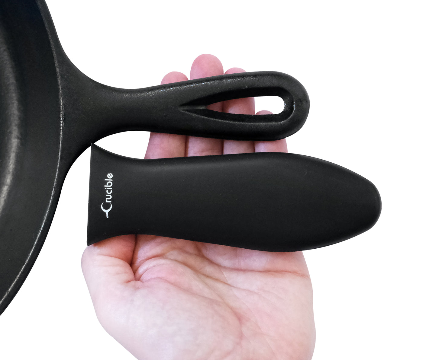 硅胶热手柄支架，隔热垫（2 件装组合，黑色）- 套筒握把，手柄盖
