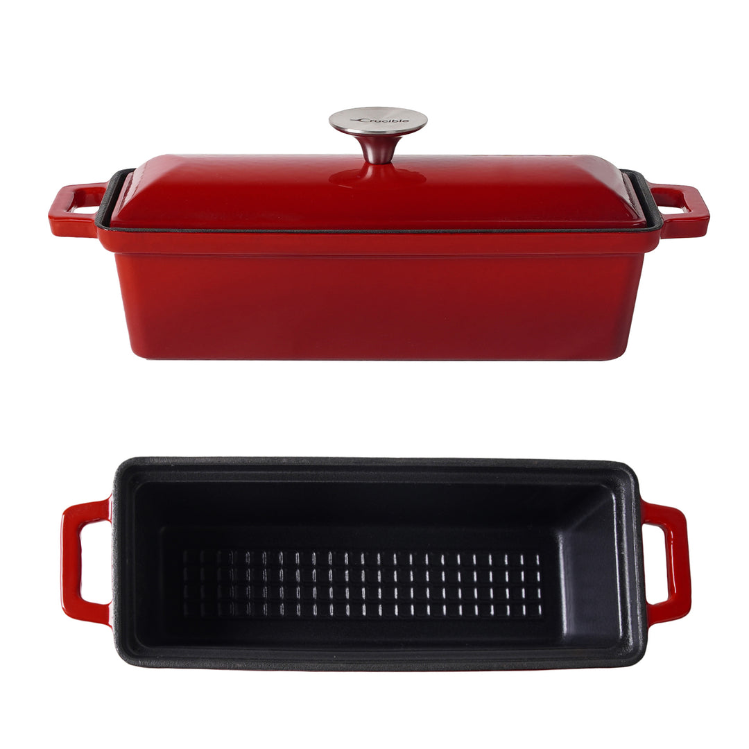 Emaille-Gusseisen-Brotform mit Deckel – ofenfeste Form zum Backen und – Crucible Cookware