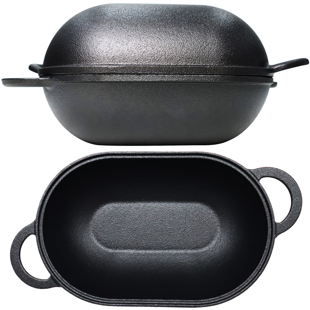 Challenger Bread Pan - Made in the USA - Cast Iron Loaf Pan with Lid for  Homemade Breadmaking Sealed Bread Cloche Inverted Dutch Oven Set for Baking