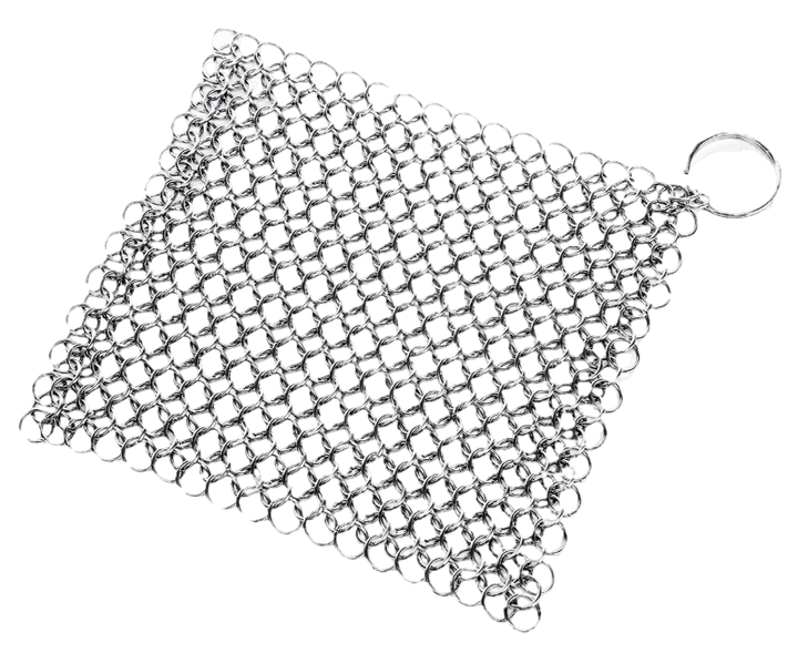 Cast Iron Cleaner Chainmail Scrubber XL 7”x7” Premium Stainless Steel for for Cast Iron Skillets Pots and Pans