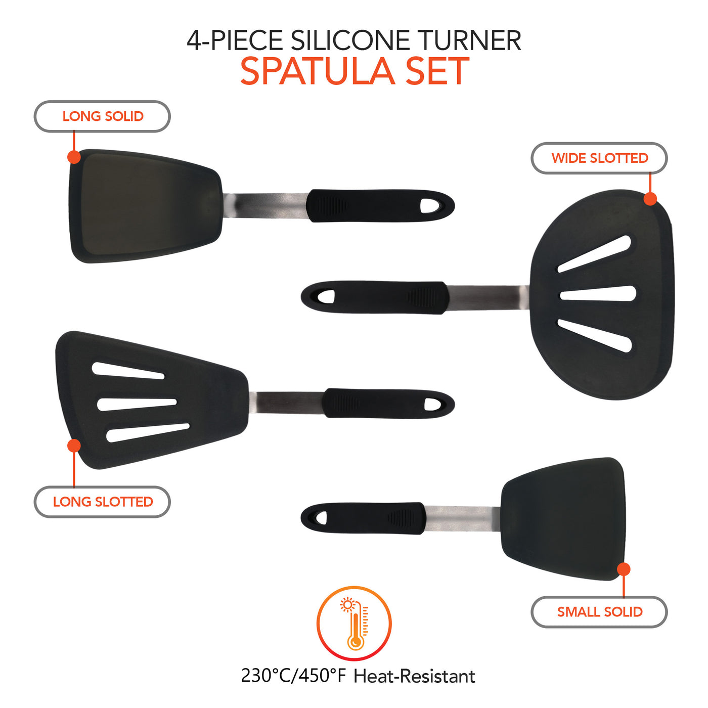 Ensemble de spatules tourneuses en Silicone-ensemble d'ustensiles de cuisine-tourneurs d'oeufs, palmes à crêpes, spatules de cuisine