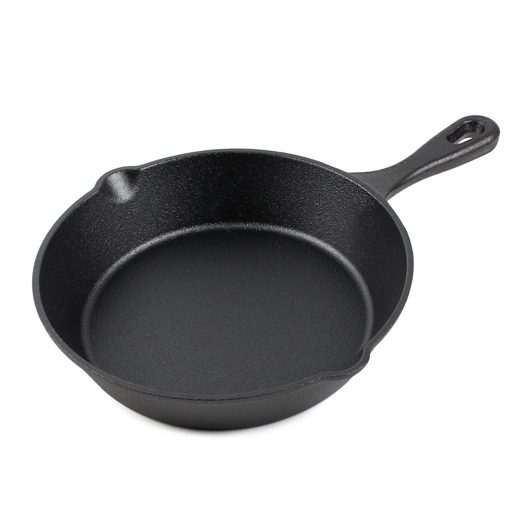 Gjutjärnspanna Set (8 tum/20 cm), Silikon grytlapp, Glaslock, Gjutjärnsrengörare, Skrapa