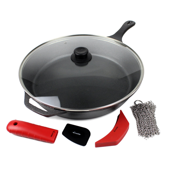 Cast Iron Skillet Set, Silicone Handle Holders