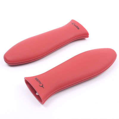 Силиконовый держатель для горячей ручки + вспомогательный держатель, прихватка (2 шт., красная) — ручка, крышка ручки