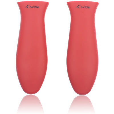 Handtagshållare i Silikon (Stor/Large 2-Pack Röd), Grytlappar för Kokkärl, Stekpannor, Pannor i Gjutjärn och Stekhällar, Handskydd