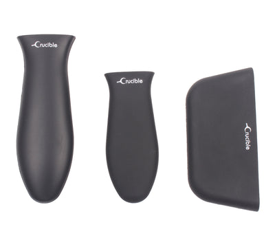 Suporte de alça quente de silicone, pegadores de panela (preto misto de 3 pacotes), punho de manga, capa de alça