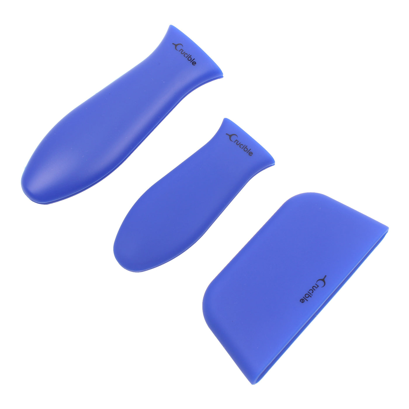 Silikone varmhåndtagsholder, grydelapper (3-pak blanding blå), ærmegreb, håndtagsdæksel