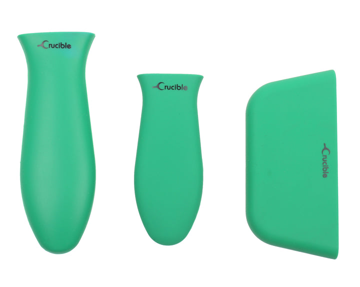 Silicone Potholders (3-Pack Mix Green) for Cast Iron Skillet