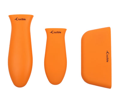 Silikone Hot Handle Holder, Grydelapper (3-Pack Mix Orange), Ærmegreb, Håndtagsdæksel