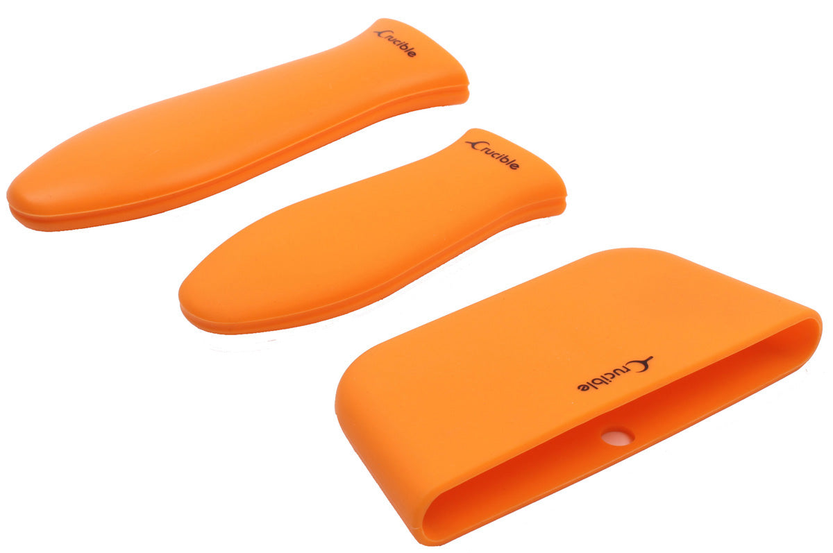 Силиконовый держатель для горячей ручки, прихватки (3 шт., оранжевый цвет), рукоятка, крышка ручки