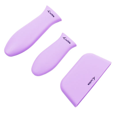 硅胶热手柄支架、隔热垫（3 件装混合紫色）、套筒握把、手柄套