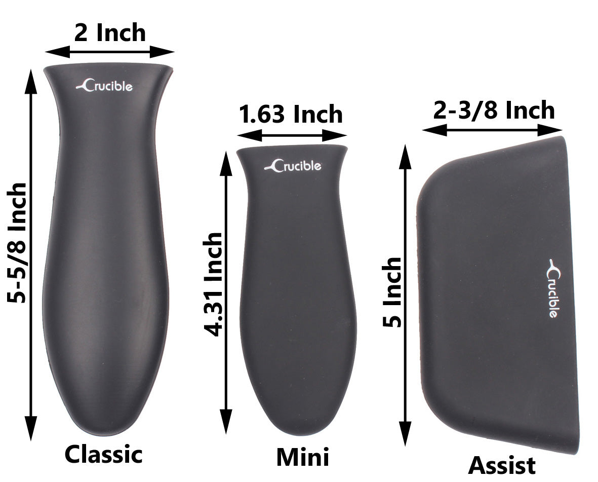 硅胶热手柄支架、隔热垫（3 件装混合黑色）、套筒握把、手柄套