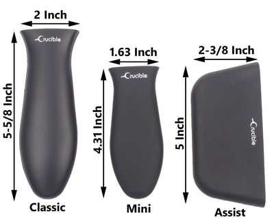 Varmt håndtaksholder av silikon, grytekluter (3-paks blanding svart), ermegrep, håndtaksdeksel