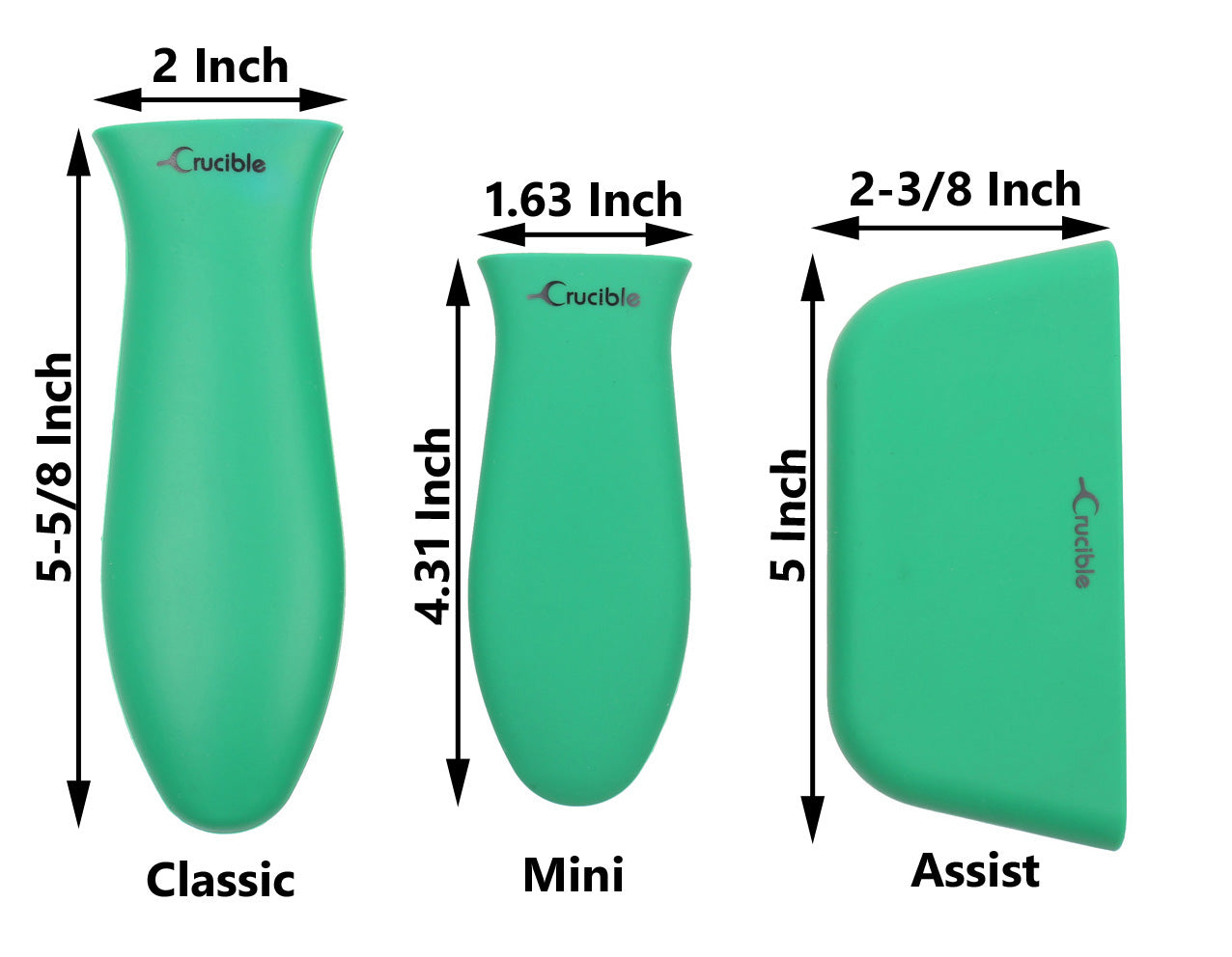 Silicone Hot Handle-houder, pannenlappen (3-pack mix groen), mouwgreep, handgreepafdekking