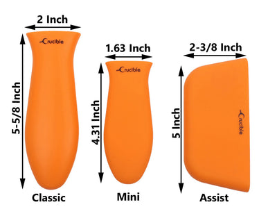 Supporto per manico caldo in silicone, presine (confezione multipla arancione) Padelle, padelle, padelle e piastre in ghisa, impugnatura a manica, coperchio del manico