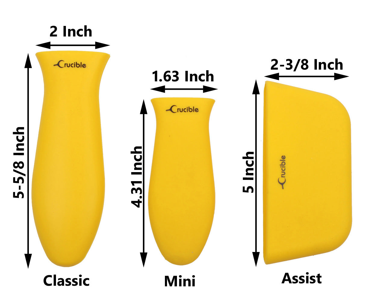 Soporte de mango caliente de silicona, agarraderas (paquete de 3 mezclas amarillas), empuñadura de manga, cubierta de mango