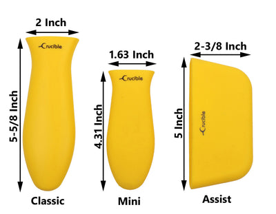 Силиконовый держатель для горячей ручки, прихватки (3 шт., желтый цвет), рукоятка, крышка ручки