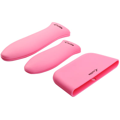 Silicone Potholders (3-Pack Mix Pink) for Cast Iron Skillets