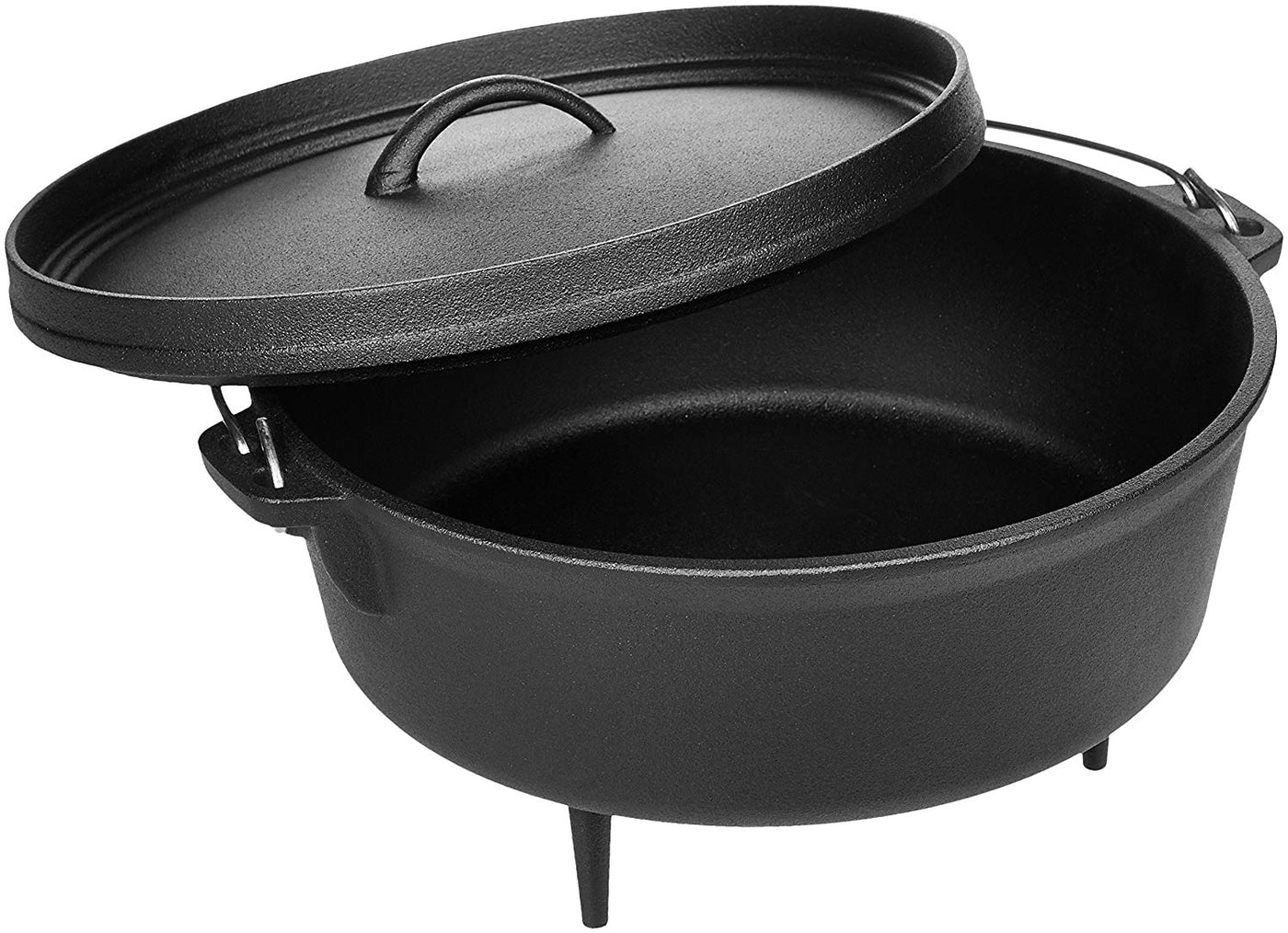 Cast Iron Camp Dutch Oven with Legs - 4.1 qt (3.9 L), Including Lid Lifter and Lid Stand