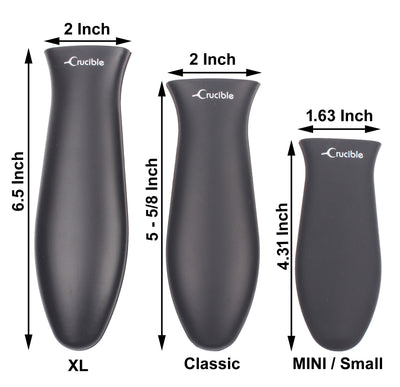 Topflappen aus Silikon, extra groß (XL), schwarz, für Gusseisenpfannen