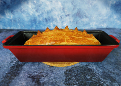 Emaljert støpejernsbrødform med lokk – ovnssikker form for baking og matlaging - brødform
