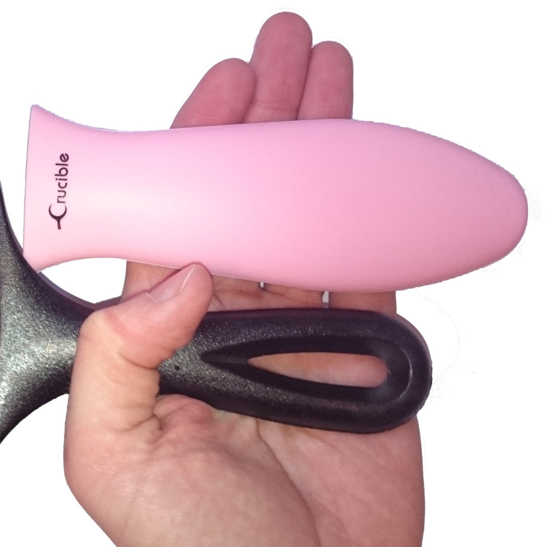 Dökme Demir Tavalar için Silikon Tencere Tutacağı (Pembe Büyük)