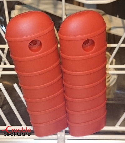 Silikone varmhåndtagsholder, grydelapp (ekstra tyk rød), ærmegreb, håndtagsdæksel