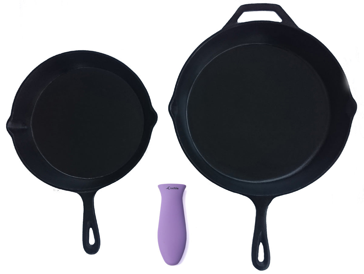 Agarradera de silicona (grande morada) para sartenes de hierro fundido