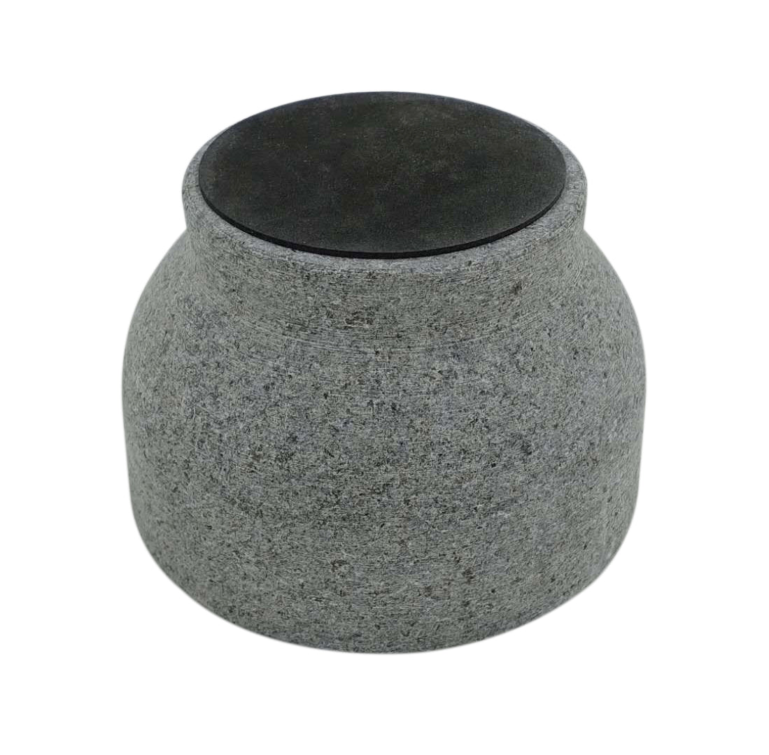 Juego de mortero y mortero de granito, capacidad de 2-1/3 tazas, 6 pulgadas + protector antirrayas y pelador de ajos