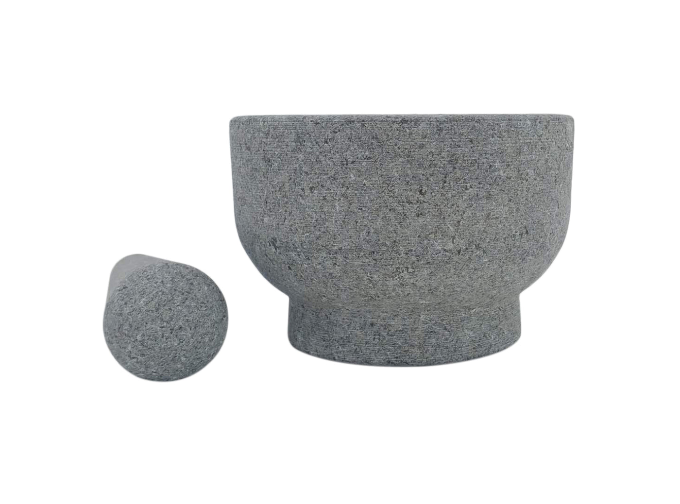 Mörser- und Stößel-Set aus Granit, 2-1/3 Tassen Fassungsvermögen, 6 Zoll + Kratzschutz und Knoblauchschäler