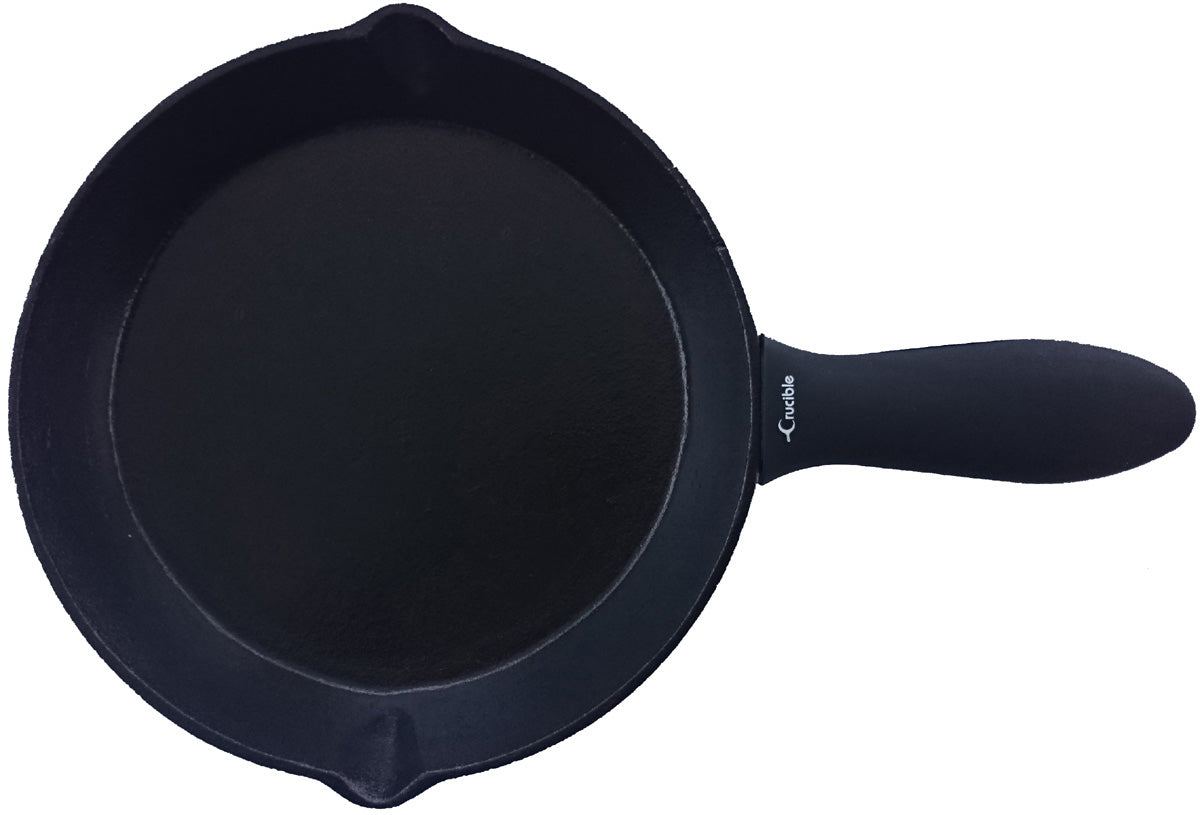 硅胶热手柄支架、隔热垫（小黑色），适用于铸铁煎锅、平底锅、煎锅和煎锅 - 套筒握把、手柄盖