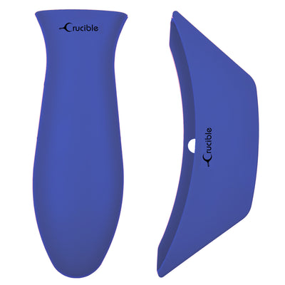 硅胶热手柄支架，隔热垫（2 件套组合，蓝色）- 套筒握把，手柄盖