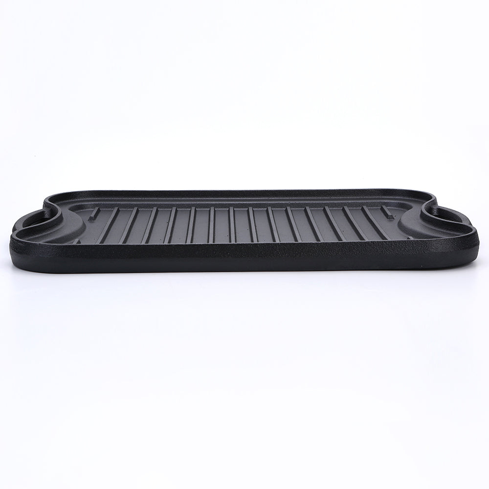 Cast Iron Griddle (20" by 10"/51 cm x 26 cm), Reversible, Grill and Griddle Combo, fits over two stovetop burners