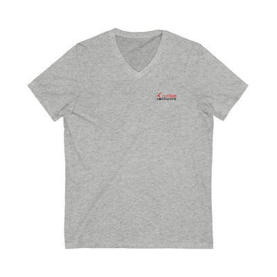 Unisex Jersey lyhythihainen V-aukkoinen T-paita