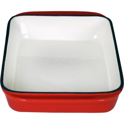 Эмалированная чугунная прямоугольная жаровня емкостью 2,9 кварты, форма для запекания, сковорода для лазаньи, глубокая сковорода - красная