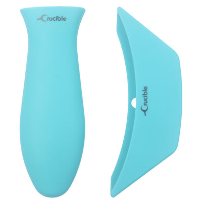 Silicone Potholders (2-Pack Combo Turquoise) - Handle Covers for Cast Iron Skillets